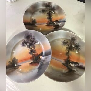 3 Piece Painted Plate Set